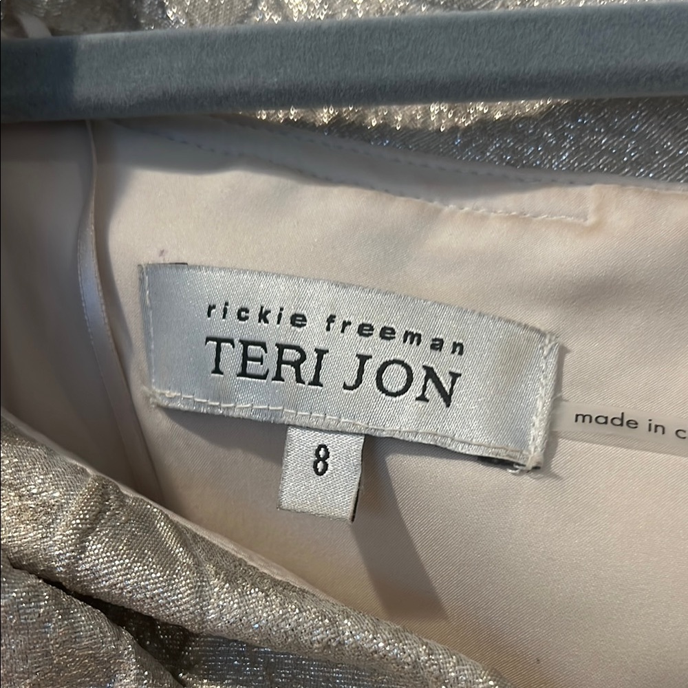 Teri Jon Asymmetrical Ruffled Gold Gown - Picture 2 of 6